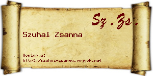 Szuhai Zsanna névjegykártya